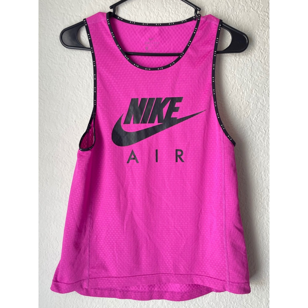 Nike Air Dri-FIT Miler Womens Pink Mesh
Running Tank Top Swoosh Logo Sz S
